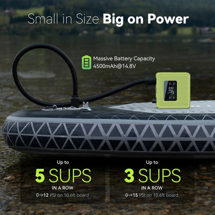 Rechargeable Electric Air Pump 20PSI Dual Stage with LCD Screen and 7 Nozzles