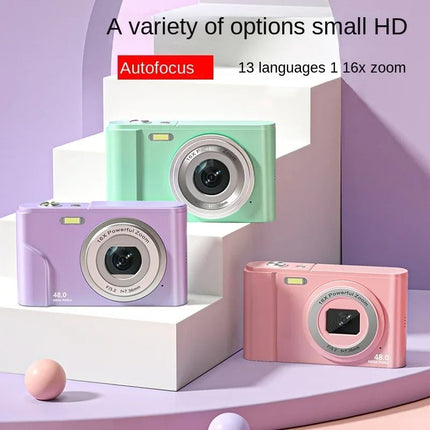 Portable 1080P FHD Digital Camera with 48MP Photos, 16X Zoom and LCD Screen