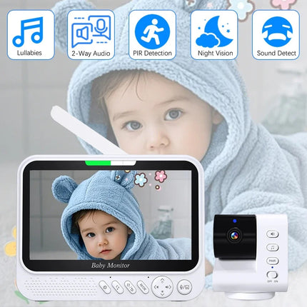 Smart Video Monitor 720P HD 7 Inch Screen WiFi App Control Night Vision Two Way Audio