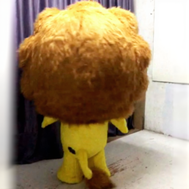 Inflatable Lion Mascot Costume Plush Material Easy Wear Suit for Parties and Festivals