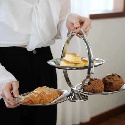 Stainless Steel Petal-Shaped Serving Plate with Mirror Finish Fruit & Candy Dish Decorative Tableware
