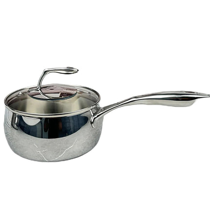 16cm or 18cm Stainless Steel Cooking Pot 2.3mm Thick Deep Saucepan for Milk Soup and Noodles