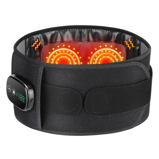 Hot Compress and Vibration Lumbar Massager Belt for Back Comfort Relief and Muscle Relaxation