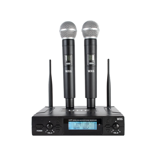 Portable Dual Handheld Wireless Microphones with Plug and Play Receiver for Karaoke and Events