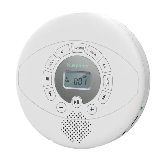 Portable Rechargeable CD Player with Built-In Speaker, USB & AUX Input, LCD Display, 1500mAh Battery