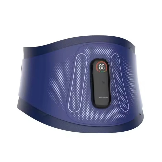 Portable Electric Waist Support Belt with Vibration and EMS Functions, Adjustable and Cordless