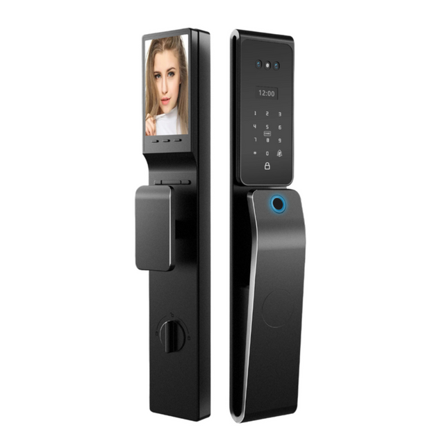 Aluminum Alloy Smart Door Lock – Face ID, Fingerprint & App Control, Multi-Access Security
