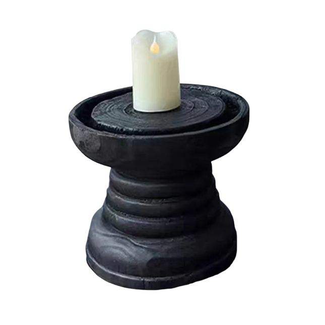 Rustic-Inspired Resin Candle Stand for Elegant Table and Interior Décor