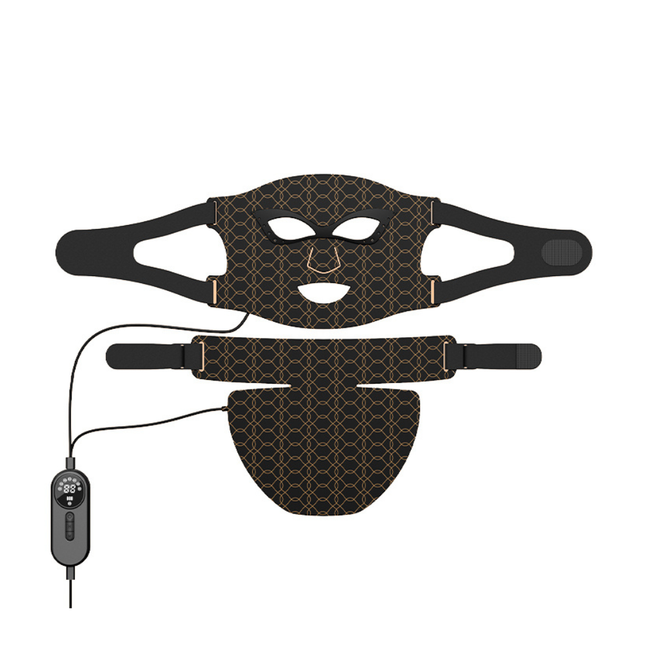 Silicone LED Face and Neck Mask with 7-Colour Light Relaxation and Infrared for Skin Support