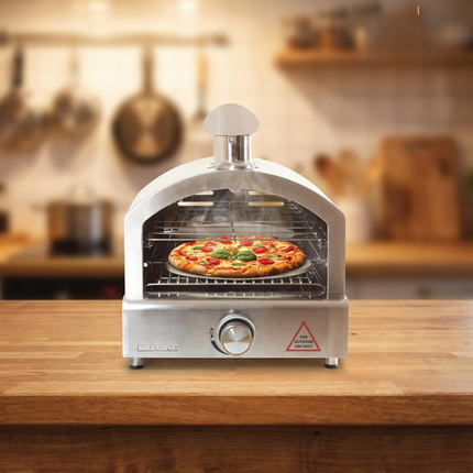 12” Compact Stainless Steel Pizza Maker – Gas & Electric Powered Outdoor Oven