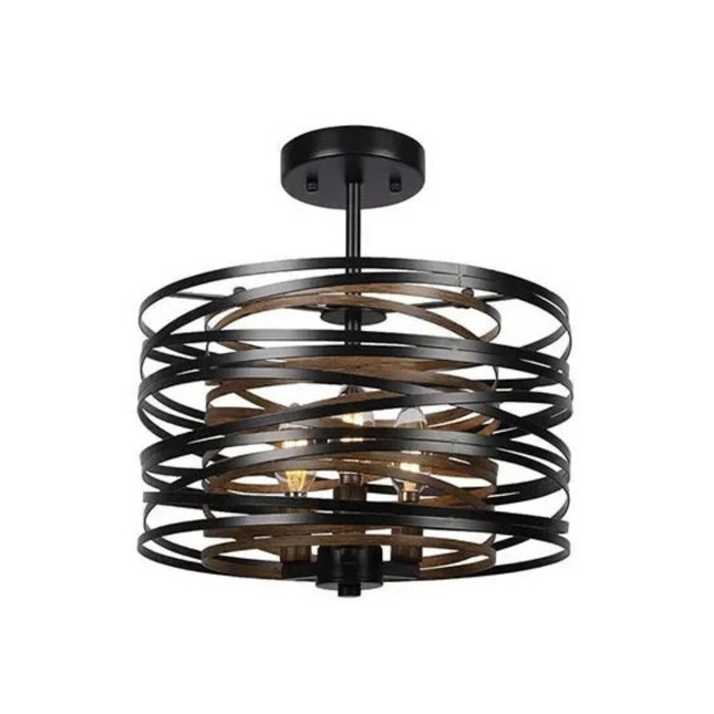 Industrial Vortex Pendant Light for Dining, Kitchen, Café, and Office Interiors