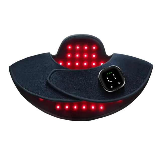 Wireless LED Neck & Shoulder Light Relaxation Wrap – 660nm Red & 850nm Infrared Recovery Pad