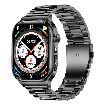 2.04" Waterproof Smart Watch 650mAh Battery DeepFit App Adjustable Black