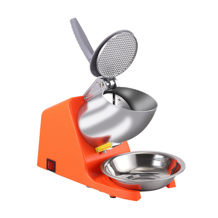 Electric Ice Crusher Machine 300W 4 Blade System 65kg/hr Output Orange