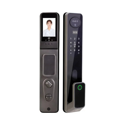 Advanced Smart Door Lock System with Face ID, Fingerprint Access, Mobile App & Backup Key
