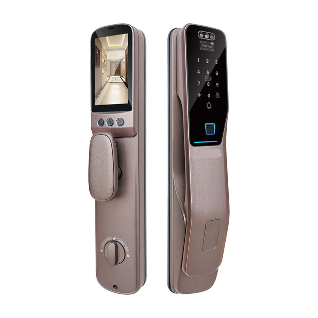 5-in-1 Smart Door Lock with HD Camera, Tuya App Control & OLED Display