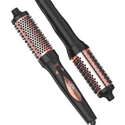 Portable 2-in-1 Hair Curler and Straightener with 360° Rotating Cord