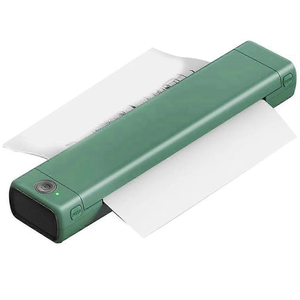 Wireless A4 Mini Thermal Document Printer – Rechargeable USB-C, Compact Travel Printer (Green)