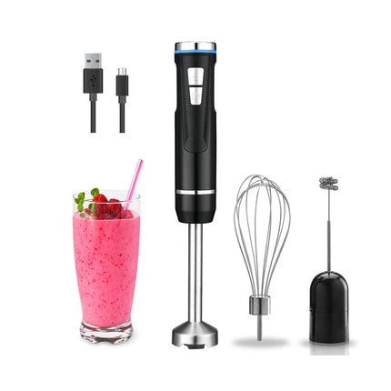 Rechargeable Cordless Hand Blender Set – 8-Speed Control, High-Performance 200W Motor with Whisk & Chopper