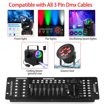 192 Channel DMX Lighting Controller with 12 Fixture Control and Programmable Scenes