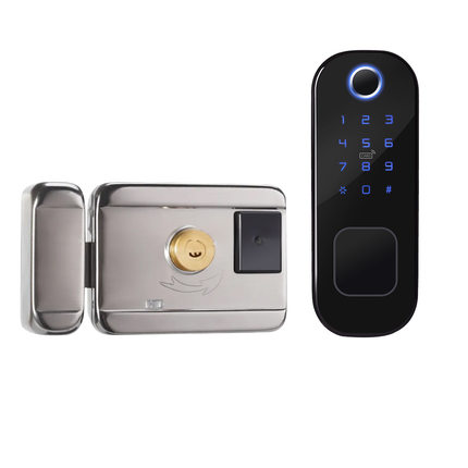 Waterproof Smart Rim Lock with Fingerprint, PIN Code & App Remote Access