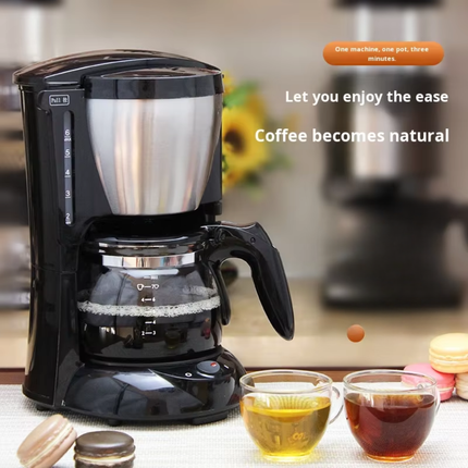 Small Black Drip Coffee Maker with Glass Pot 14 Cup 800W Automatic Brew System