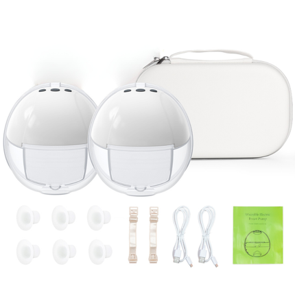 Portable Handsfree Double Milk Expression Pump Kit with EVA Storage Case Ergonomic Design