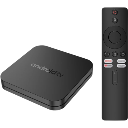 4K Android 14 TV Box Dual WiFi Bluetooth Media Player with Voice Control Remote