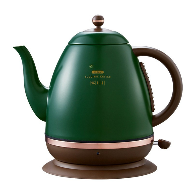 Electric Kettle 304 Stainless Steel Retro Style Long Mouth Pouring Keep Warm 55°C