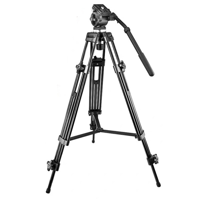 180cm Heavy Duty Aluminium Camera Tripod with Fluid Pan Head and Carry Bag for DSLR & Video Cameras