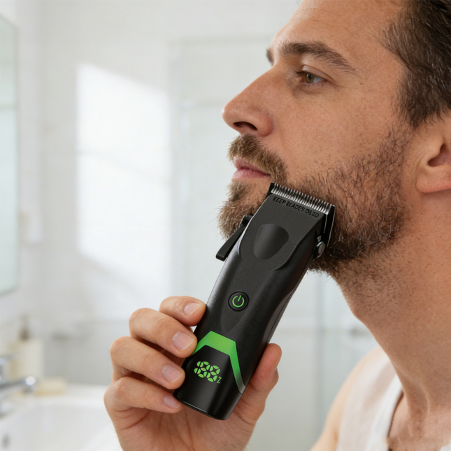 Professional 9000RPM Cordless Hair Clipper Rechargeable Adjustable Cutting Length Trimmer LCD