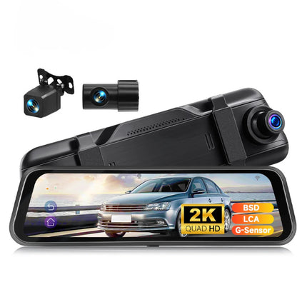 Advanced Touchscreen Rearview Mirror Camera with Triple Lens 2K Recording System