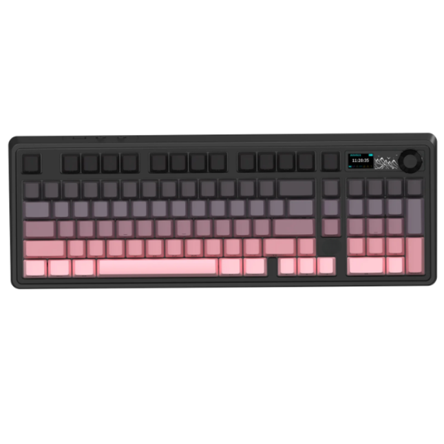 Wireless Wired Mechanical Keyboard PBT Keycaps RGB Knob Tri Mode
