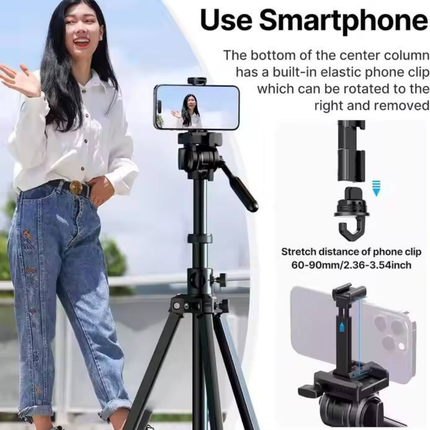 69" Overhead Aluminum Tripod for Filming, Travel Photography & Top-Down Shots