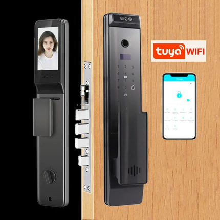Keyless Smart Door Lock with 3D Face Recognition, Fingerprint, Password, Card and WiFi App Access