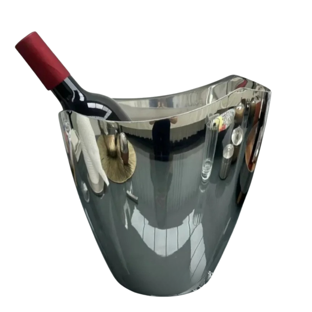 Stainless Steel Ice Bucket – Modern Irregular Design with Large Capacity