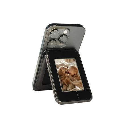 Magnetic E-Ink Phone Card Case with Grip Stand – Ultra-Thin iPhone Wallet Attachment