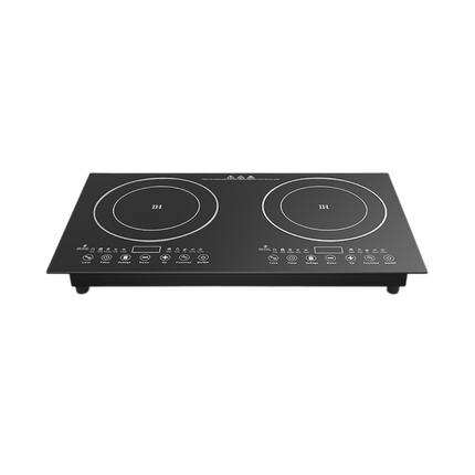 2-Burner Built-In Induction Cooktop with 1800W High-Power Burners and Anti-Corrosion Base