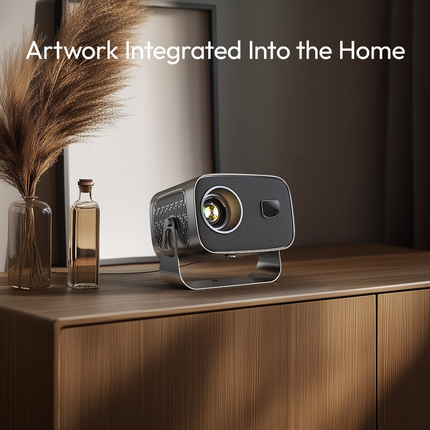 Compact Smart Mini Projector with Android 13, WiFi, Bluetooth 5.2 and Adjustable Stand