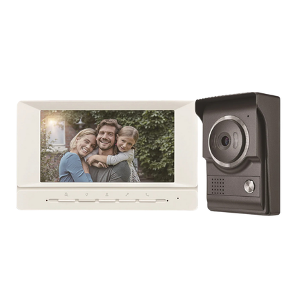 7-Inch TFT LCD Video Intercom System with Handfree Communication, Door Unlock, and Adjustable Settings