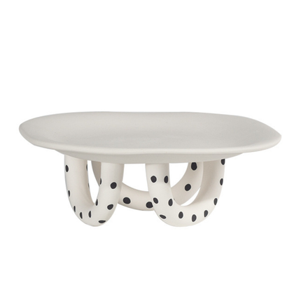 Resin Fruit Platter Polka Dot Style for Snacks Fruits and Home Decor