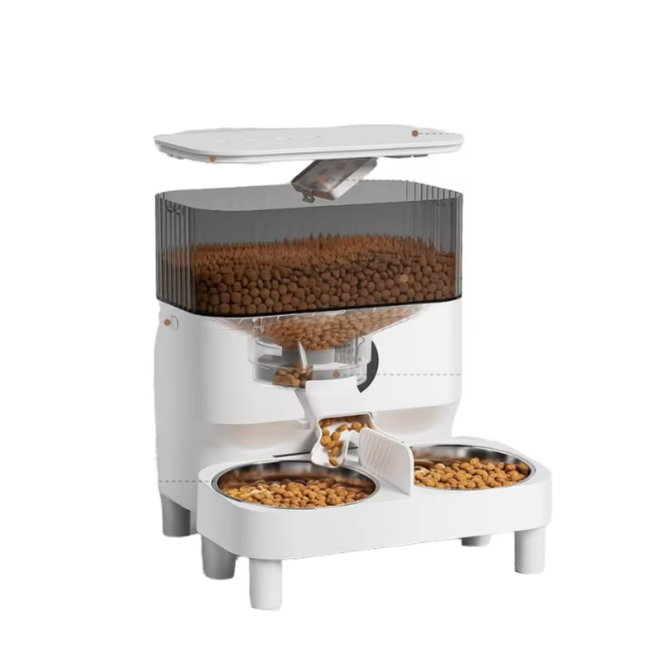 Automatic Stainless Steel Pet Feeder with 4 Scheduled Meals and Portion Control