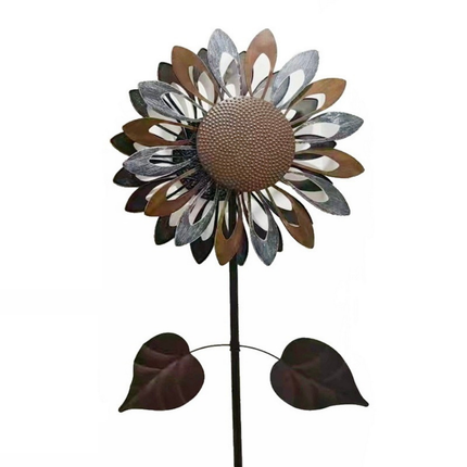 Outdoor Metal Kinetic Flower Wind Spinner – Weather-Resistant Garden and Yard Decor