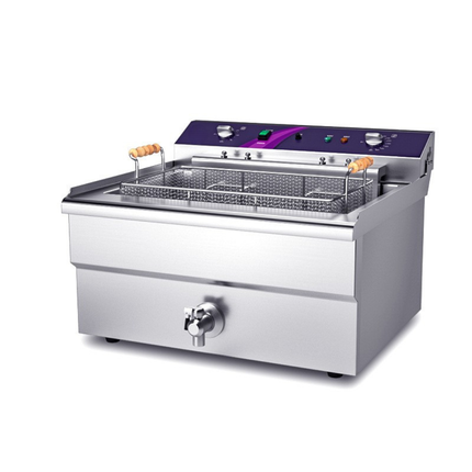 Commercial 30L Electric Deep Fryer with Stainless Steel Body and Adjustable Temperature