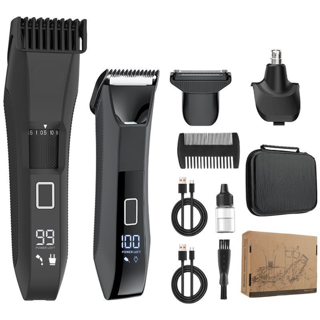 Cordless Men’s Hair Trimmer Electric Grooming Kit Adjustable Length Stainless Steel Blade
