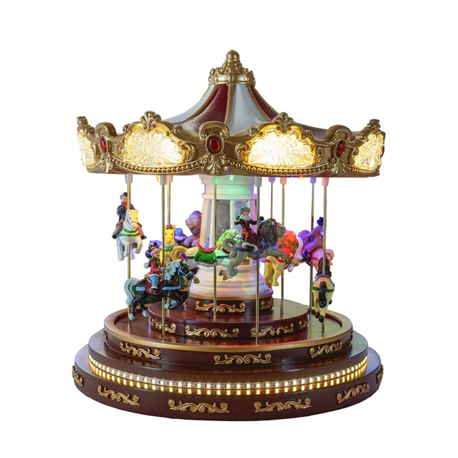 LED Christmas Carousel Decoration with Rotating Motion, Music & Bluetooth Audio – 32cm Light Up Festive Display