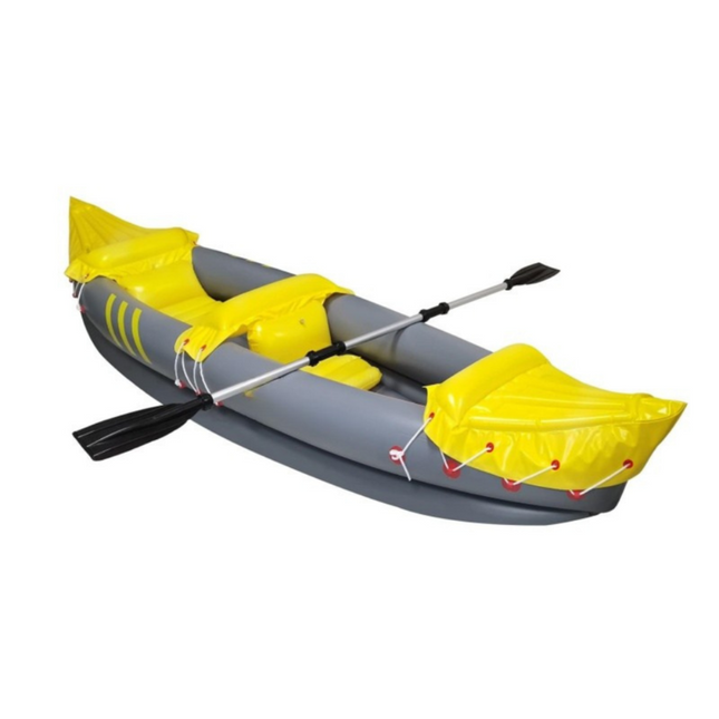 Inflatable Single-Person Kayak – Lightweight Yellow PVC for River Paddling & Recreational Fishing