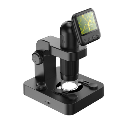 Portable Digital Microscope with Rechargeable Battery, LED Illumination & Desktop Stand