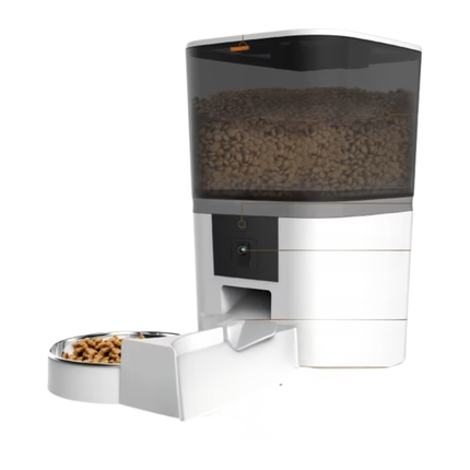 Automatic Smart Pet Feeder for Cats & Dogs – Dual Bowl, Wi-Fi 2.4G, Rechargeable Battery, Timer Control (4L / 6L)