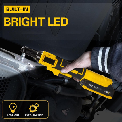 21V Rechargeable High-Torque Cordless Ratchet Wrench – 3/8″ Square Drive, Quick-Release Head